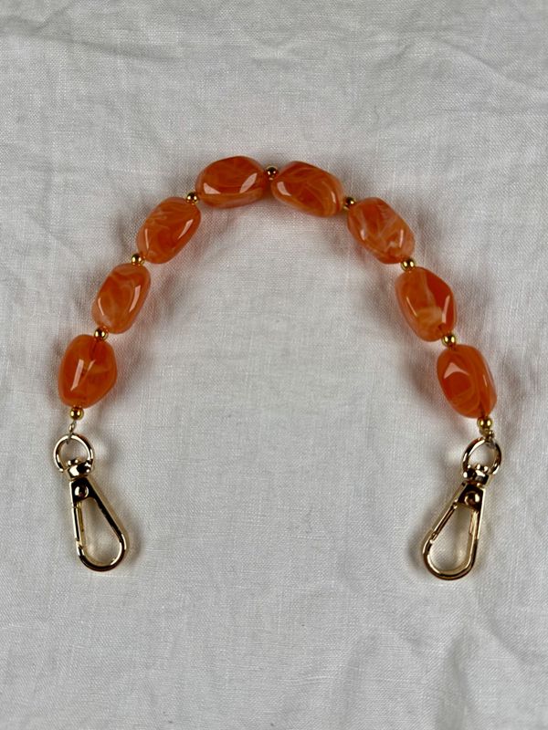 Tynn perler på en snor kort - orange