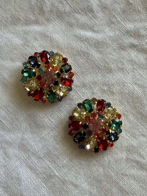 Hovedbilde Knapp med fargerik bling 24mm