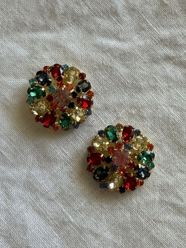 Knapp med fargerik bling 24mm