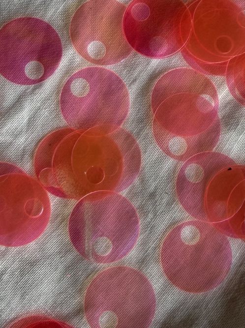 Hovedbilde Store paljetter - gjennomsiktig neon peach