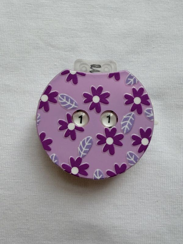 Omgangsteller - rosa med blomster