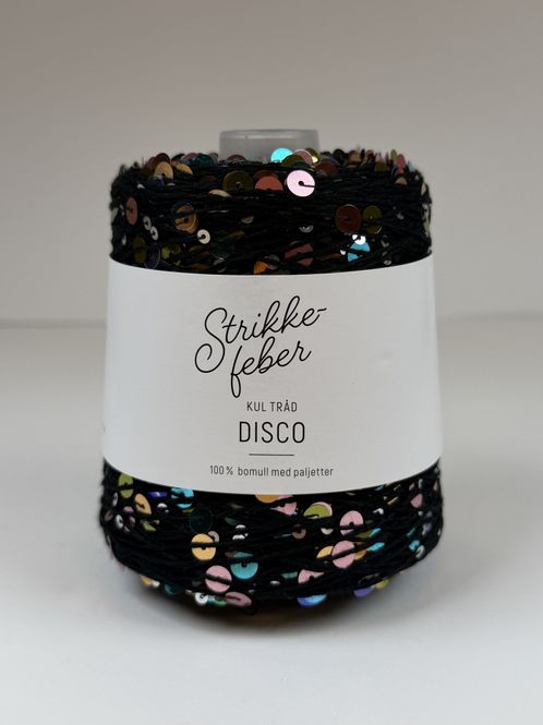 Hovedbilde 200g Disco #122 Sort med flerfarga paljetter