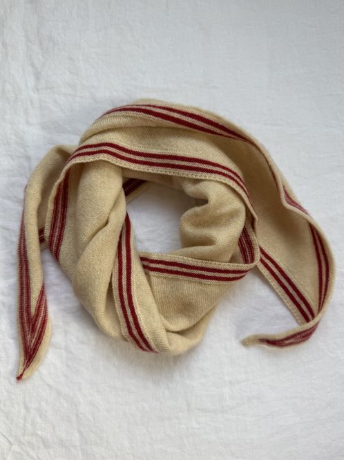 Hovedbilde Cashmere skjerf - Beige og rød