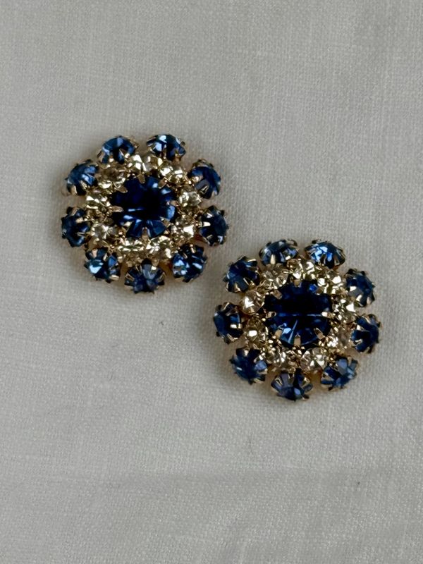 Koboltblå bling knapper 