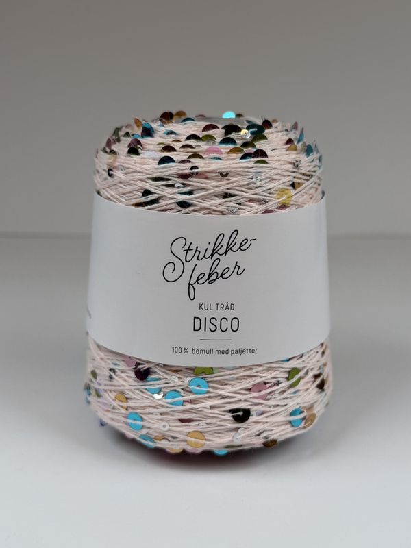 200g Disco #92 Lysrosa  med flerfarga paljetterosa 